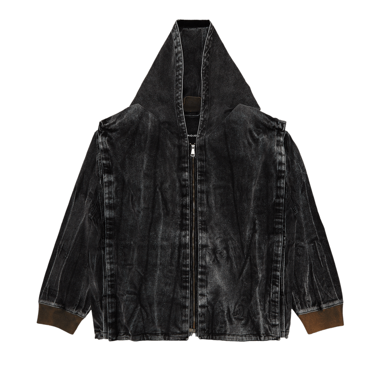 Y/Project Velcro Denim Jacket 'Black Vertical Whiskers'