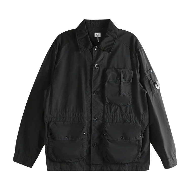 C.P. Company Flatt Nylon Mixed Button Lens Jacket 'Black'