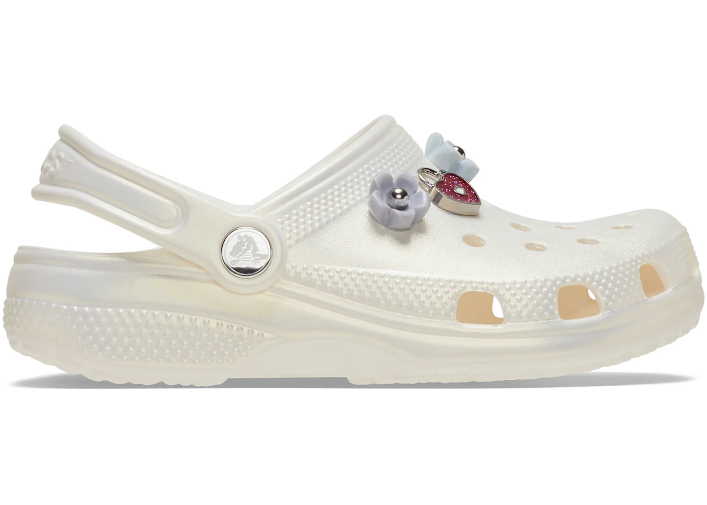 Crocs Classic Iridescent Charm Clog Chalk (Kids)