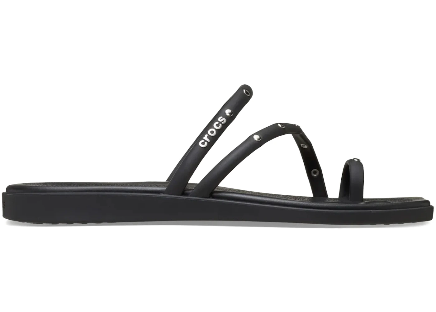 Crocs Miami Toe Loop Studded Sandal Black (Women's)