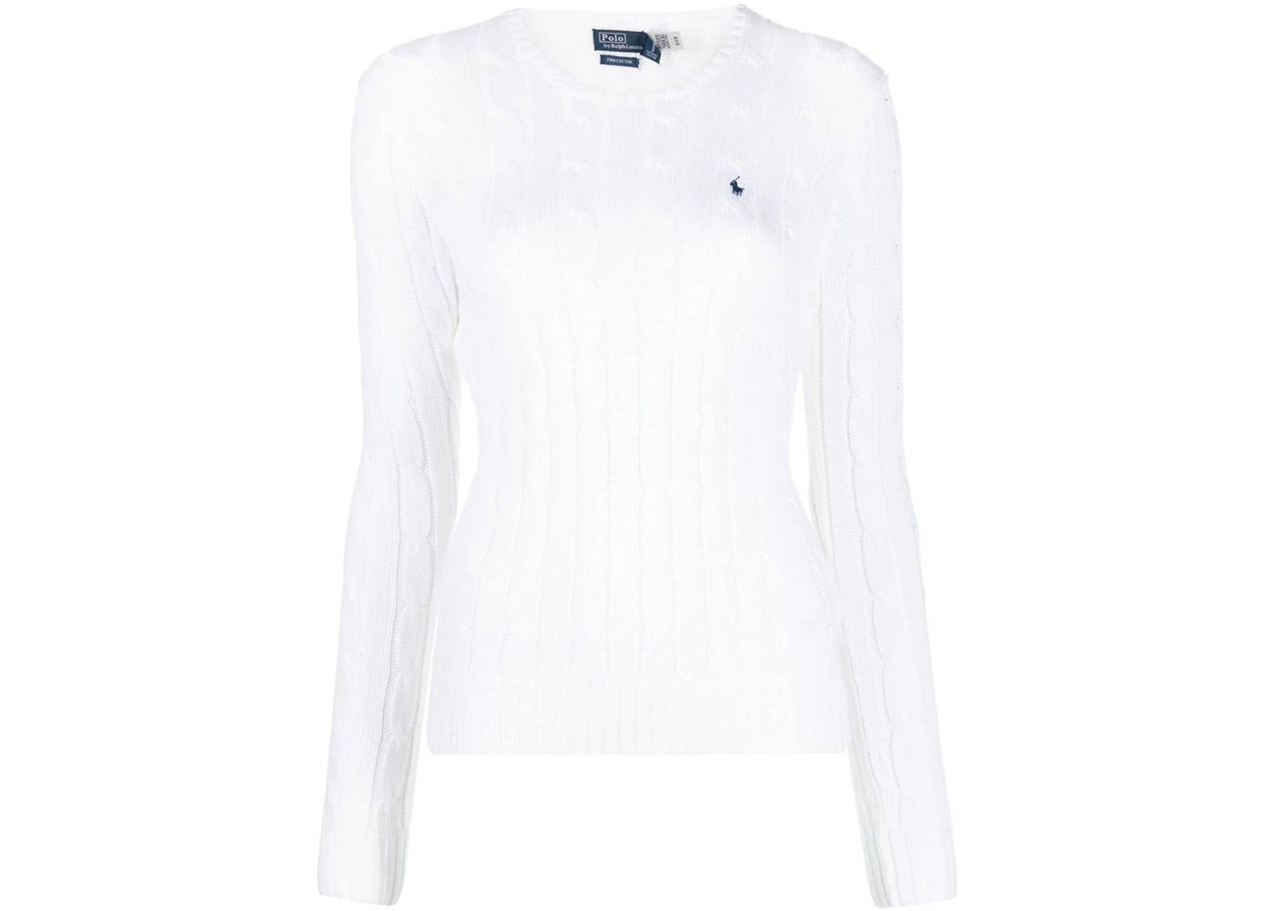 Polo Ralph Lauren Pima Cotton Julianna LS (Fitted) Pullover White