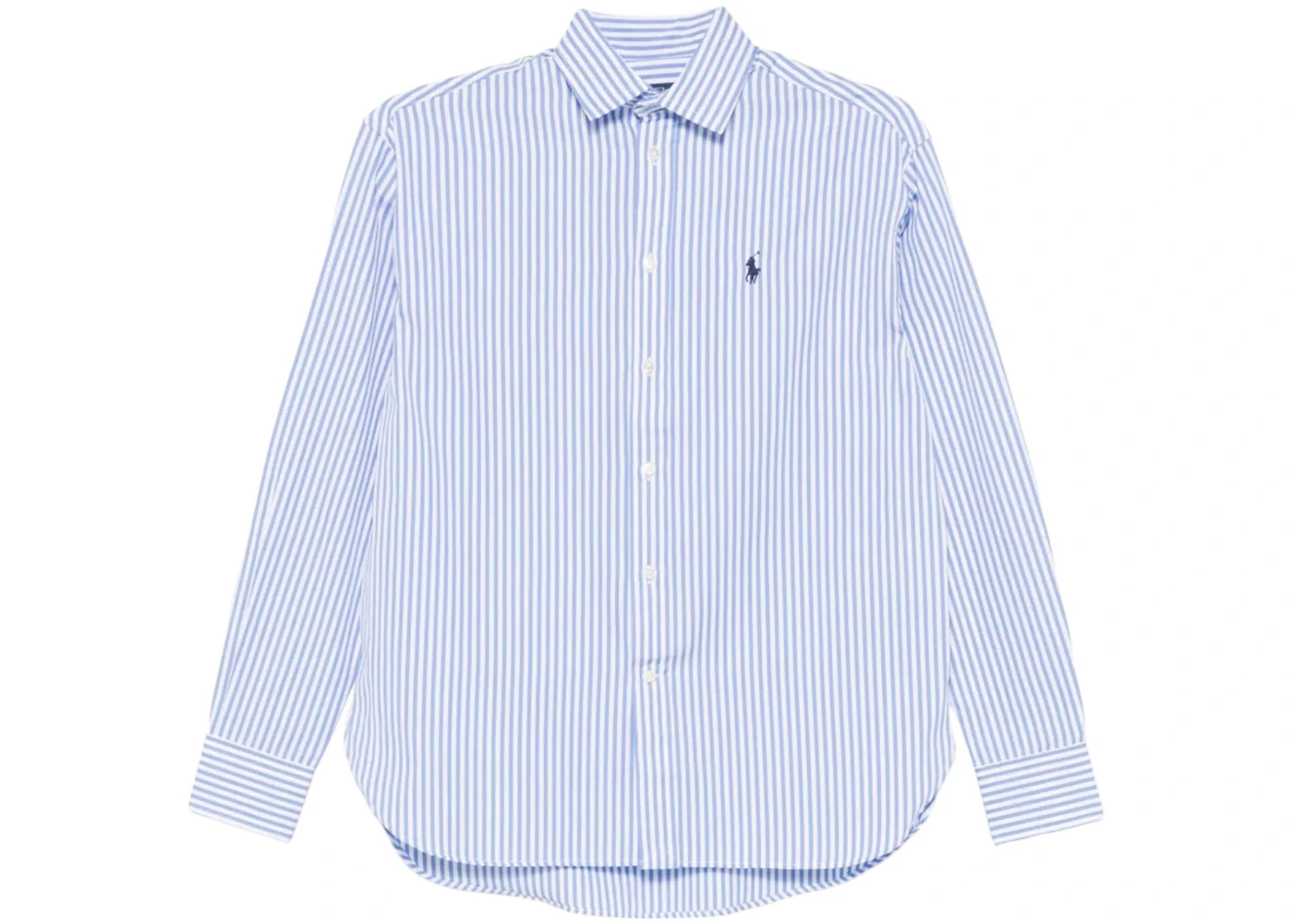 Polo Ralph Lauren 120/2 Yd Ctn Pw-Ls Rmsy St Shirt Cabana Blue/ White