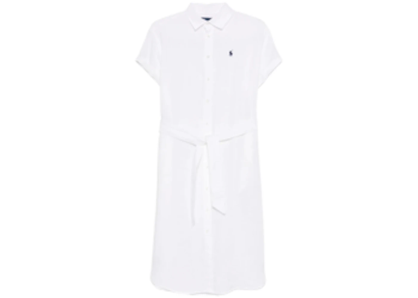 Polo Ralph Lauren Oxford Belted Midi Dress White