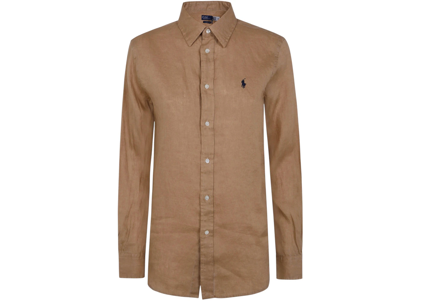 Polo Ralph Lauren Women's Classic Long Sleeve Button Front Shirt Beige