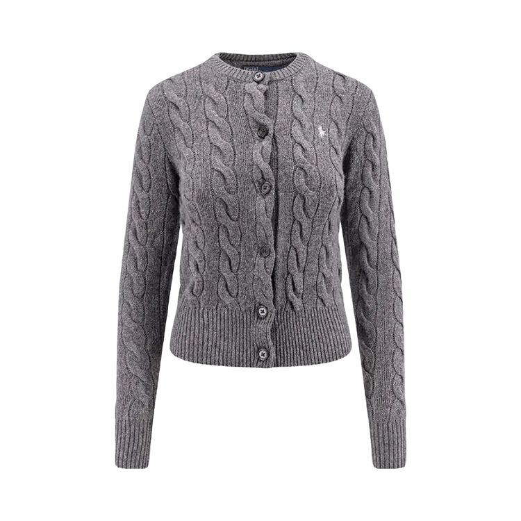Polo Ralph Lauren Long Sleeve-Crew Neck-Cardigan-Sweater 'Flannel Grey Heather'