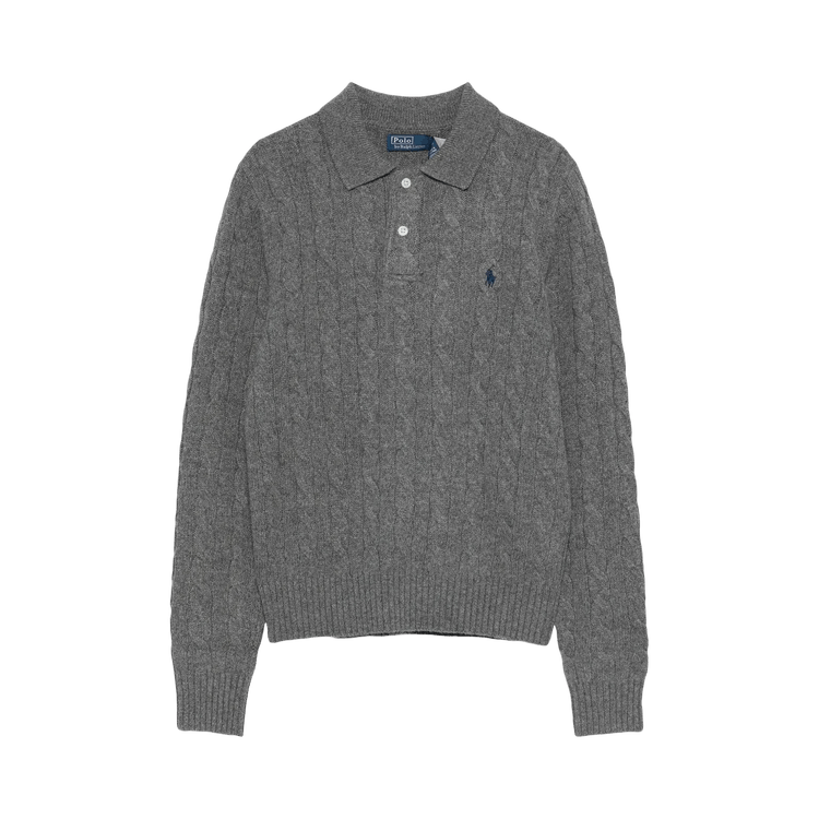 Polo Ralph Lauren Long Sleeve-Collared-Pullover-Sweater 'Flannel Grey Heather'