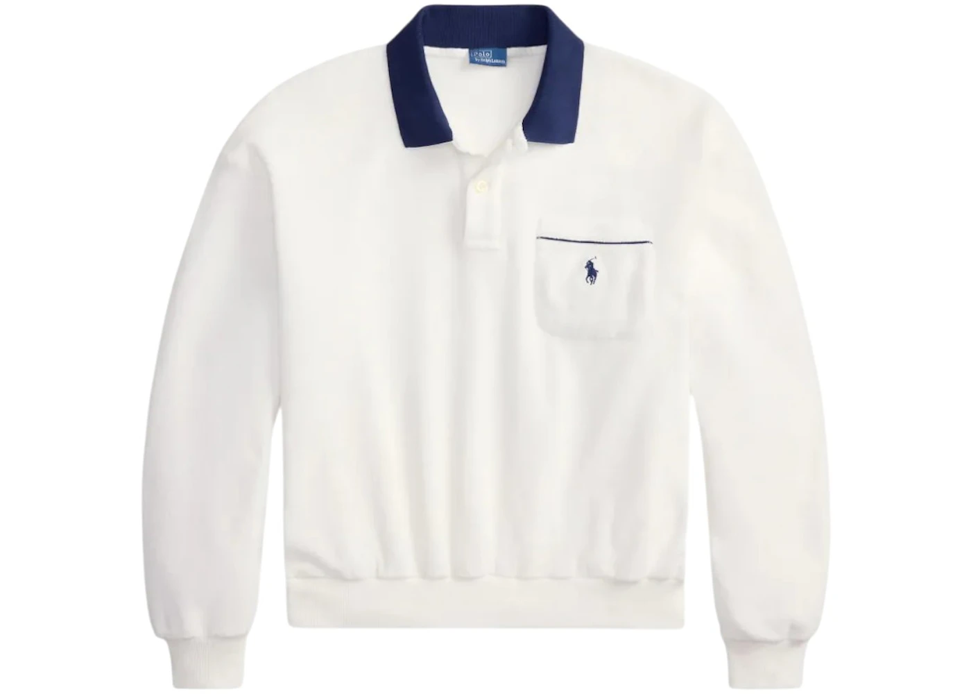 Polo Ralph Lauren Long Sleeve Polo Knit Collar Shirt White