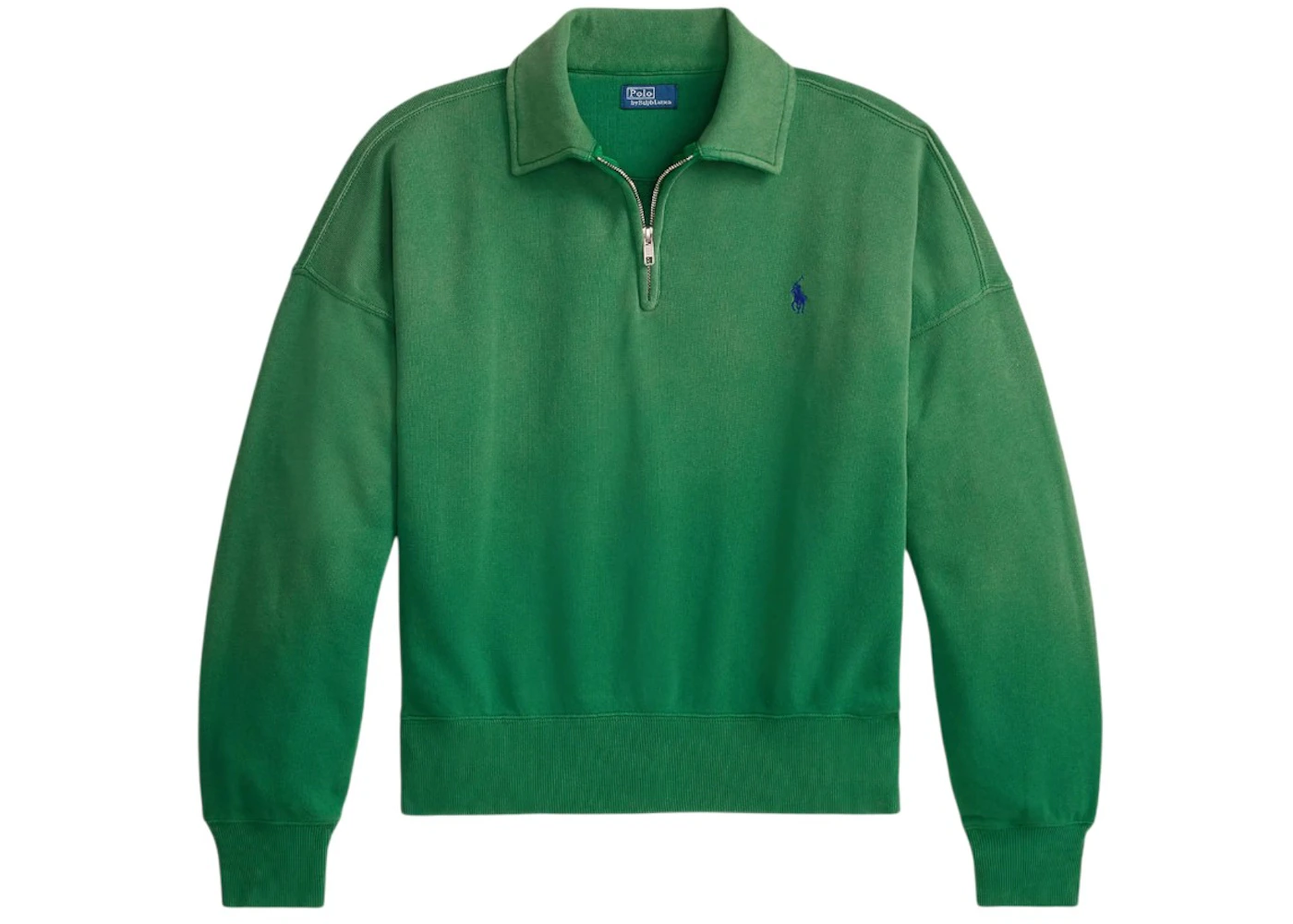 Polo Ralph Lauren Long Sleeve Mock Neck Half Zip Sweatshirt Fiji Green