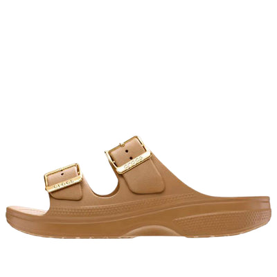 (WMNS) Crocs Metallic Buckle Saturday Sandal 'Sepia'