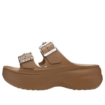 (WMNS) Crocs Saturday Platform Embellished Sandal 'Sepia Silver'