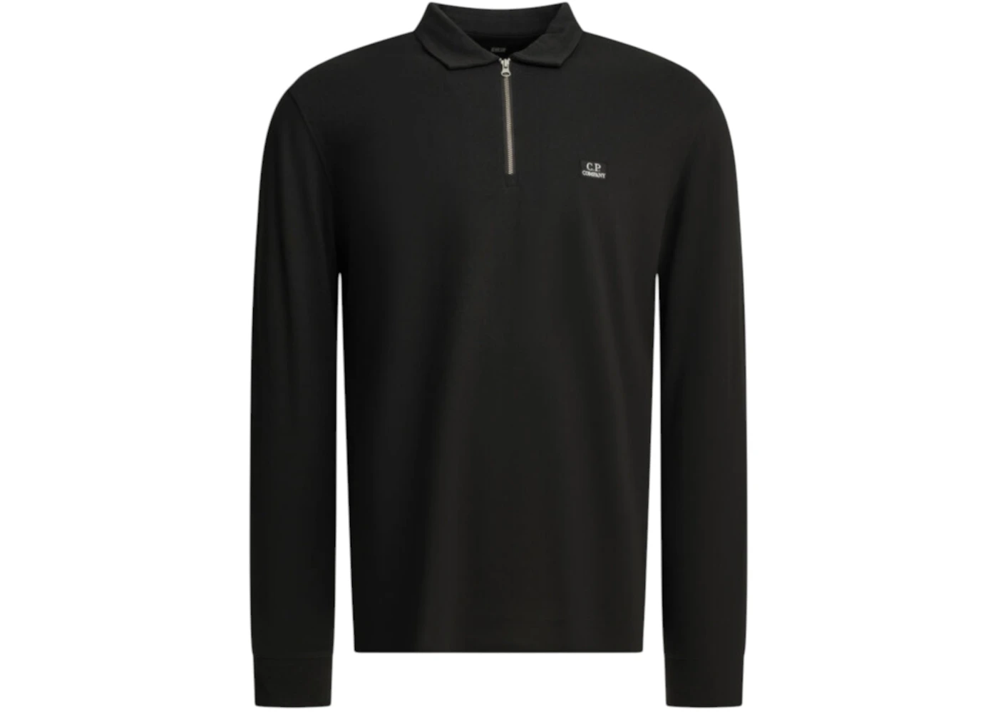 C.P. Company Half-Zip Polo Logo Shirt Black