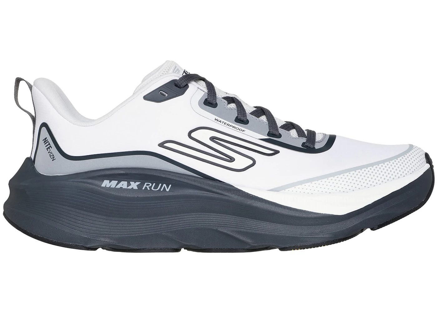 Skechers Waterproof Max Run Vorteza White Charcoal