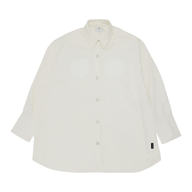 Courrèges Mega Size Dry Denim Shirt 'Heritage White'