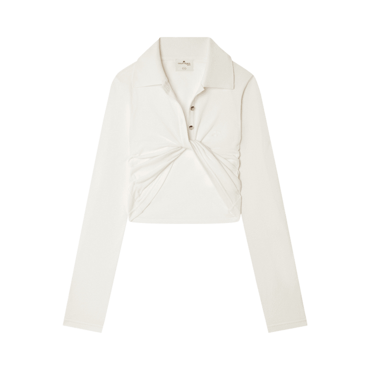 Courrèges Twist Piqué Crop Polo 'Heritage White'