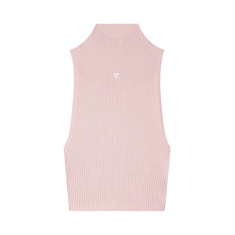 Courrèges Mockneck Light Rib Top 'Salt Pink'