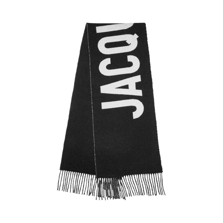Jacquemus Fringe Logo Scarf 'Black'