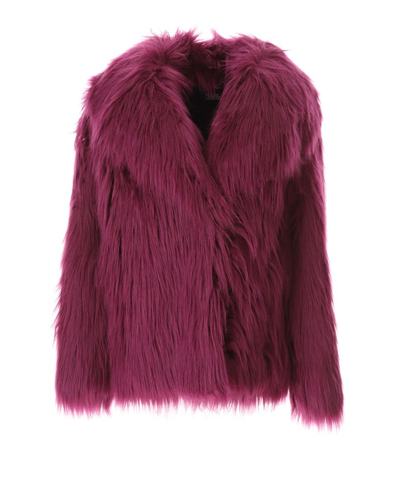 Karl Lagerfeld Faux Fur Biker Coat