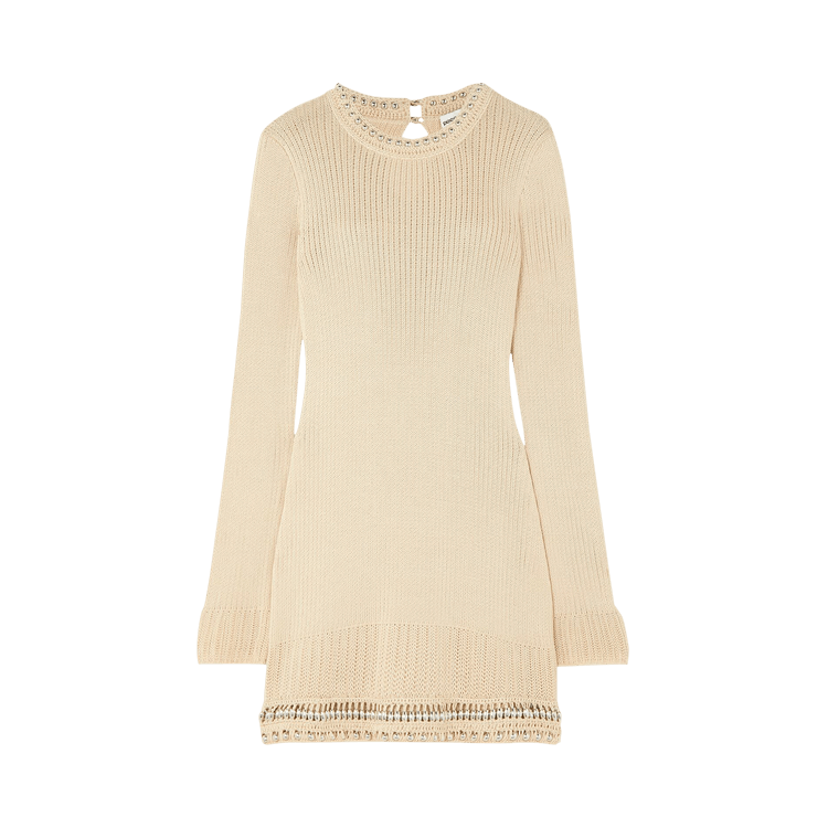 Rabanne Crochet Mini Dress 'Shiny Beige'
