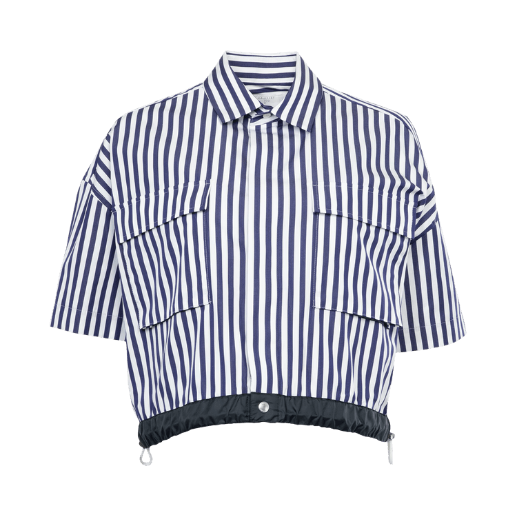 Sacai Thomas Mason Poplin Shirt 'Navy Stripe'