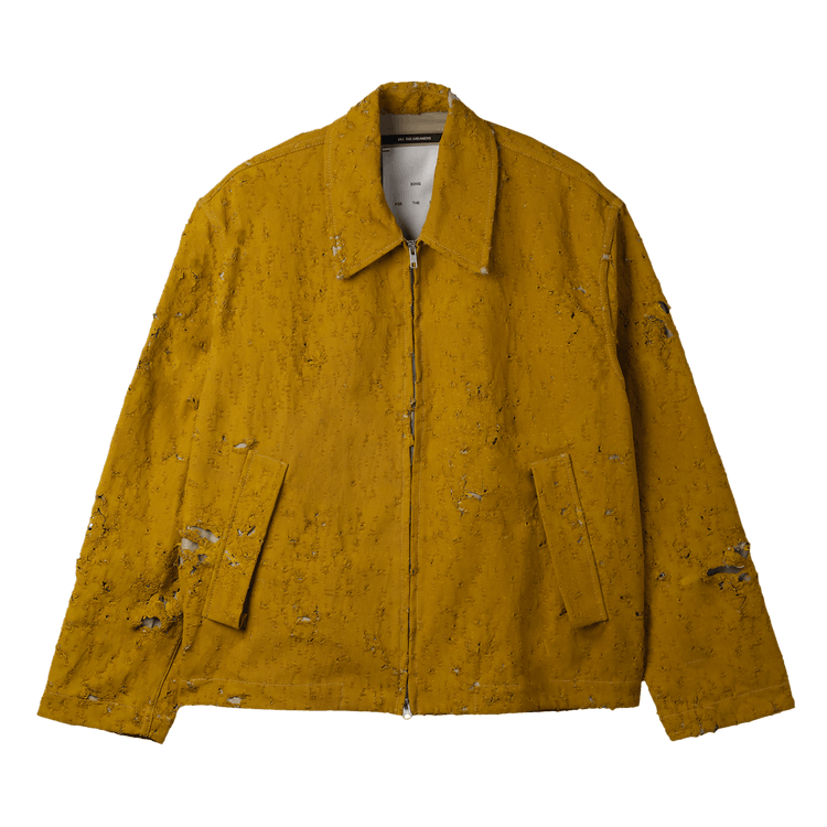 Song for the Mute Destroyed Pleated Zip Up Jacket 'Yellow'