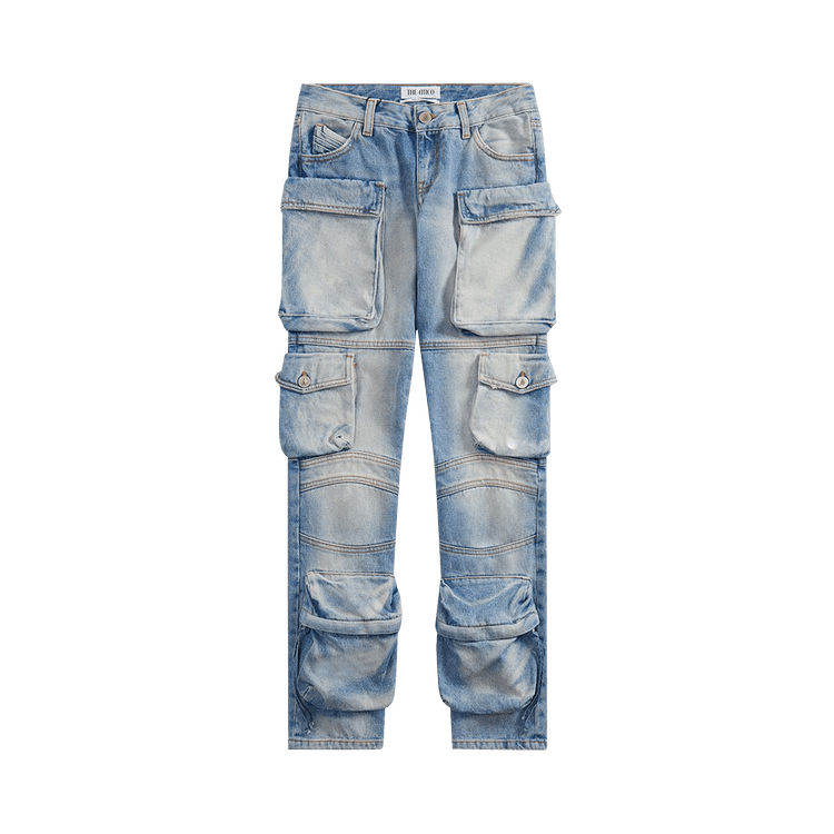 The Attico Essie Long Denim Pants 'Sky Blue'