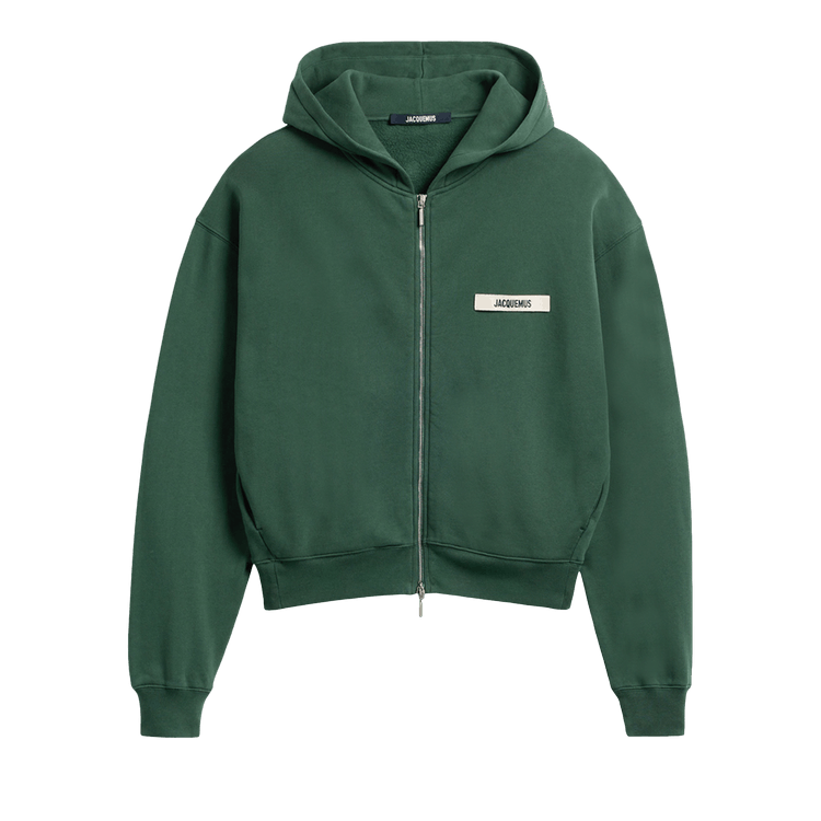 Jacquemus Le Hoodie Zip Gros Grain 'Dark Green'