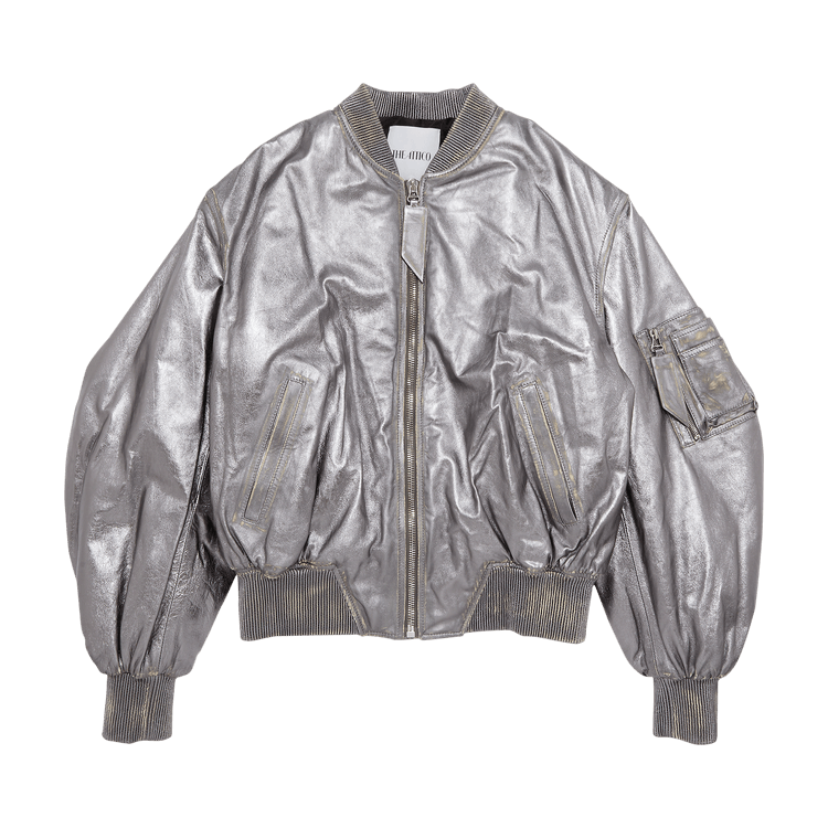 The Attico Metallic Bomber Jacket 'Silver'