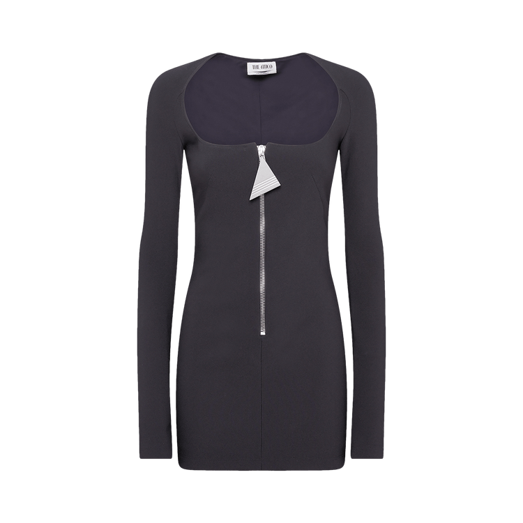 The Attico Long-Sleeve Scoop Neck Dress 'Black'