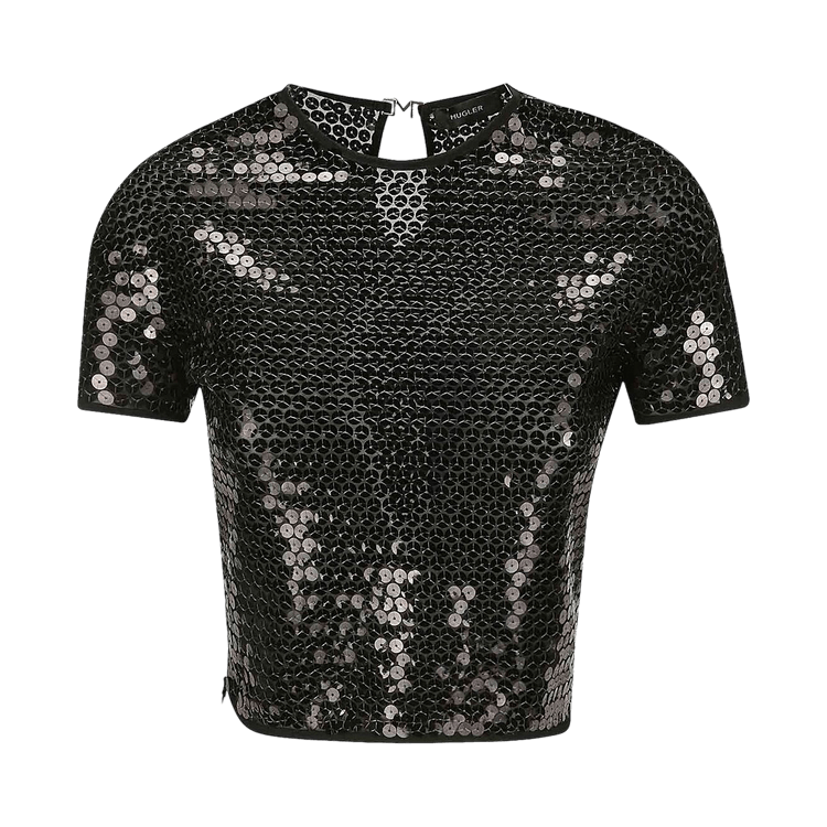 Mugler Tulle Stretch Top 'Black'