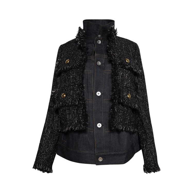 Sacai Tweed Jacket 'Navy/Indigo'