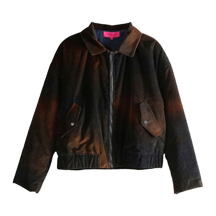 The Elder Statesman Ombre Cord Boxy Jacket 'Midnight'