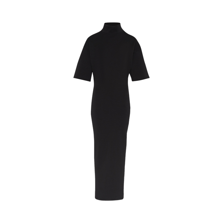 Jean Paul Gaultier Printed High Neck Long Dress 'Black/Dark Grey'