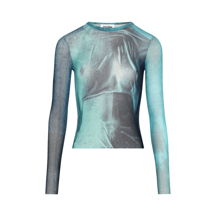 Jean Paul Gaultier Water Printed Long-Sleeve Top 'Indigo/Vintage Blue'