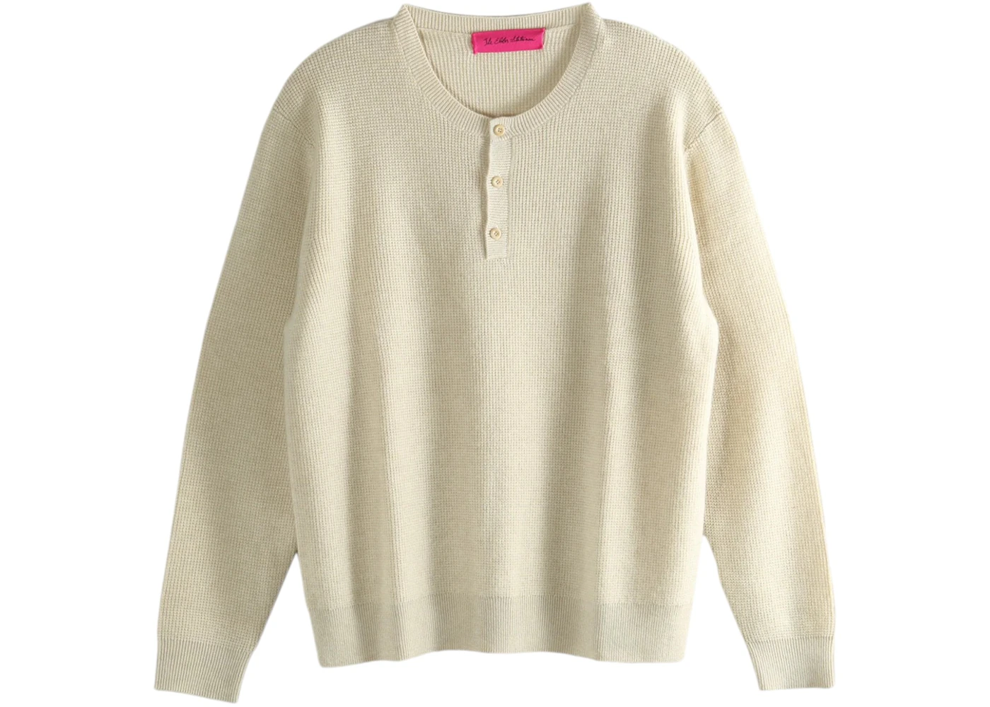 The Elder Statesman Waffle Thermal Henley Natural