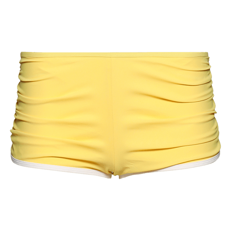 Christopher Esber Oasis Ruched Swim Boyshort 'Zest/White'