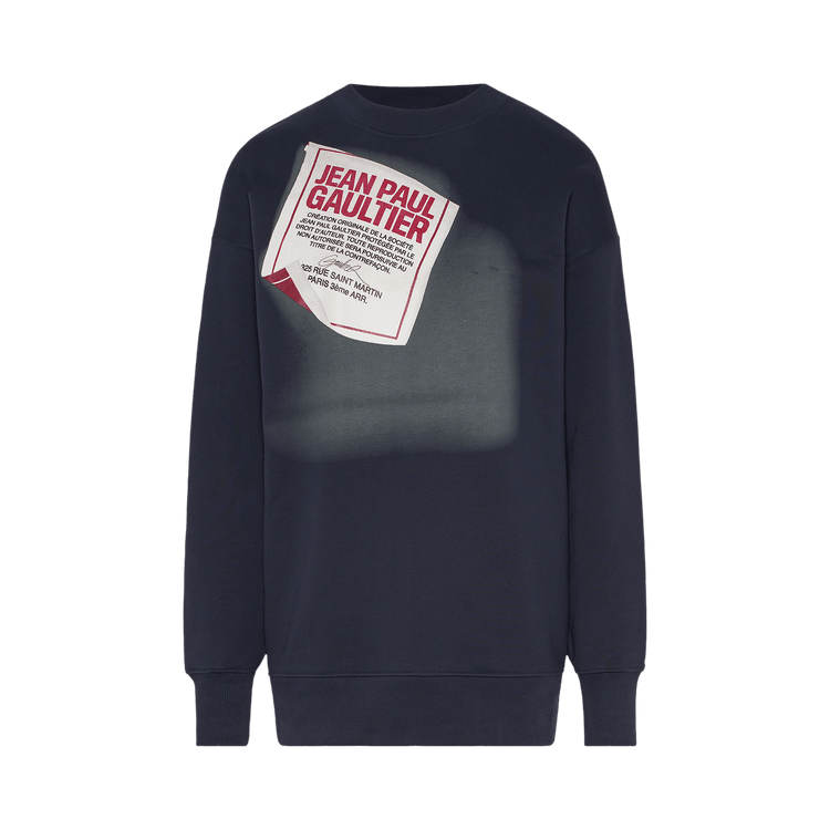 Jean Paul Gaultier Gaultier Jacquard Label Printed Crewneck 'Navy'