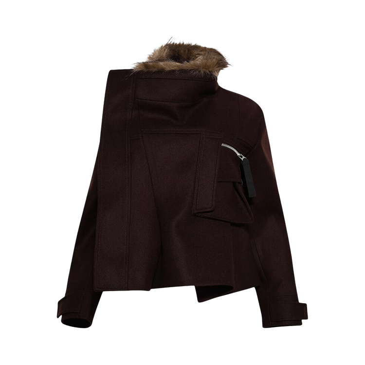 Sacai Wool Melton Blouson 'Brown'