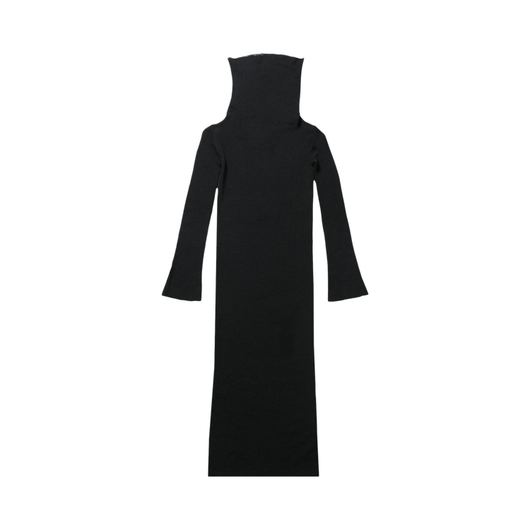 Ann Demeulemeester High Neck Dropped Shoulder Knitted Dress 'Black'