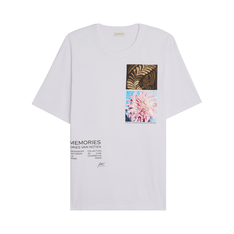 Dries Van Noten Medium Fitted Print T-Shirt 'White'