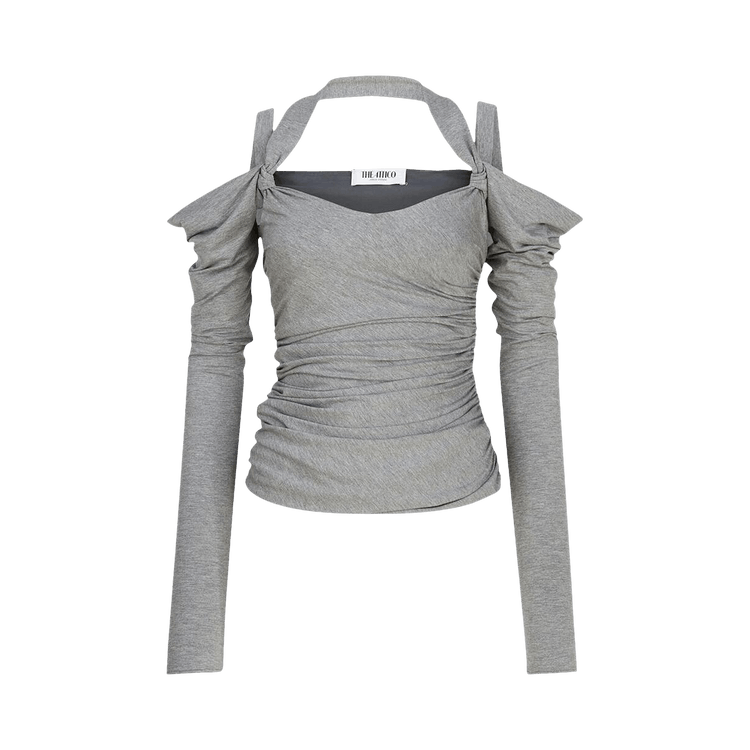 Attico Long-Sleeve Top 'Light Melange Grey'