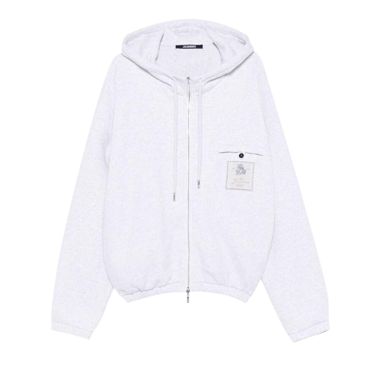 Jacquemus Club Logo Zipped Hoodie 'Athletic Club Grey'