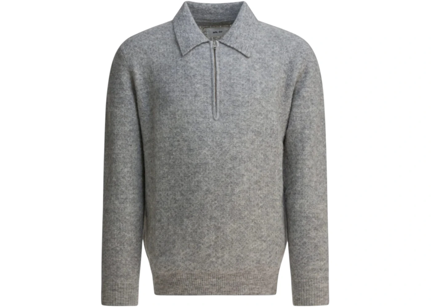 NN.07 Alfie Alpaca-Blend Polo Sweater Grey