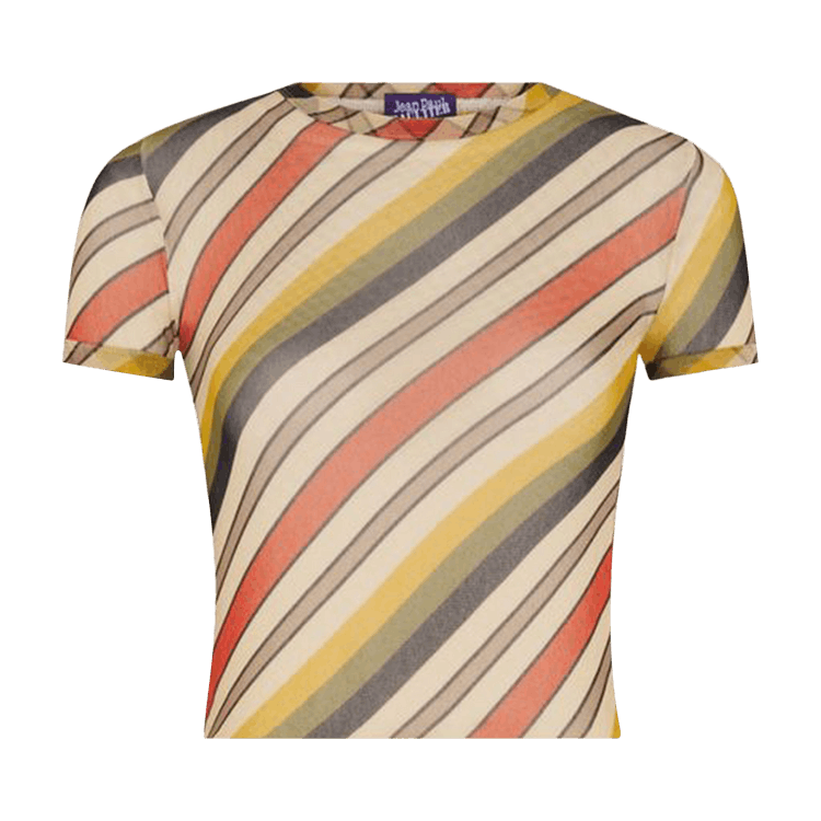 Jean Paul Gaultier Mesh Tee Printed "Retro Stripe" 'Multicolor'