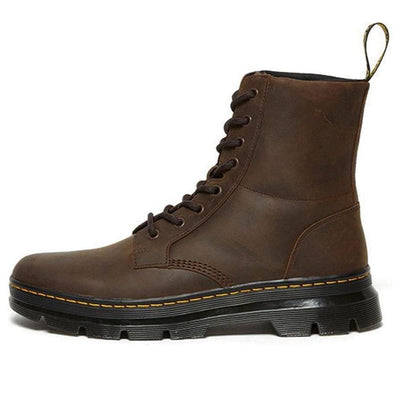 Dr. Martens Combs Leather Men's 8 Eye Combat Boots Brown