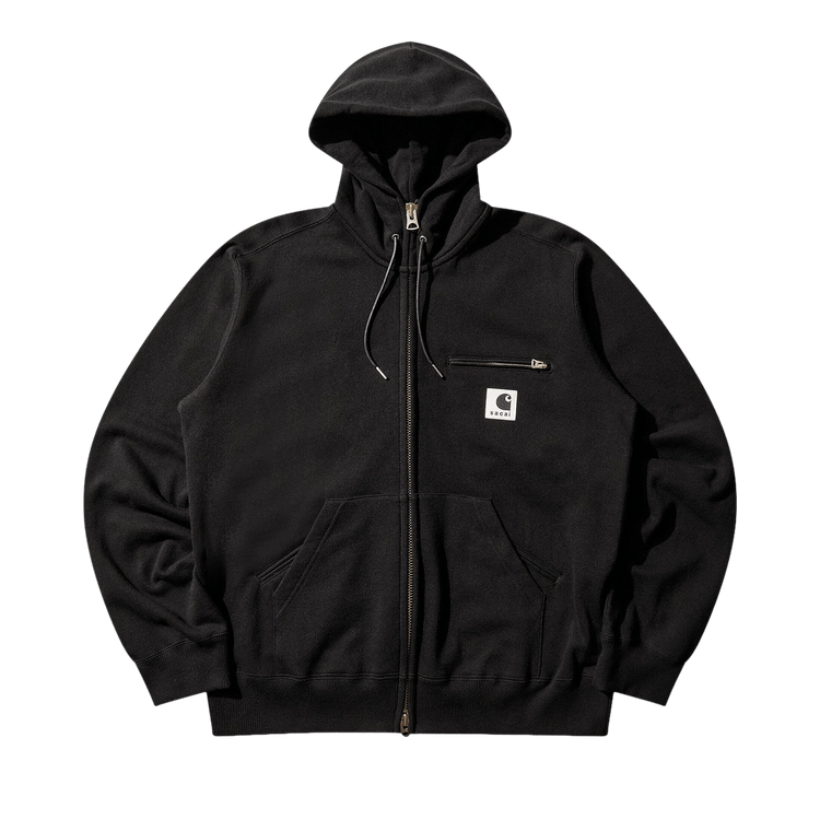 Sacai x Carhartt WIP Cotton Jersey Hoodie 'Black'