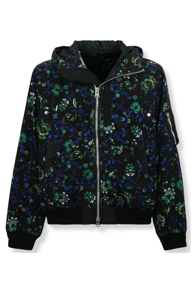 Sacai Floral Zip-Up Hooded Jacket