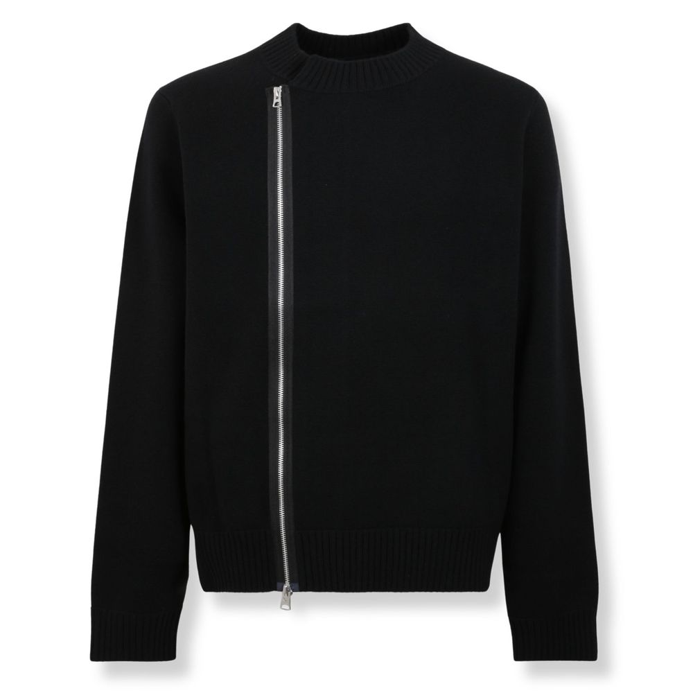 Sacai Asymmetric Zip Knitted Sweater