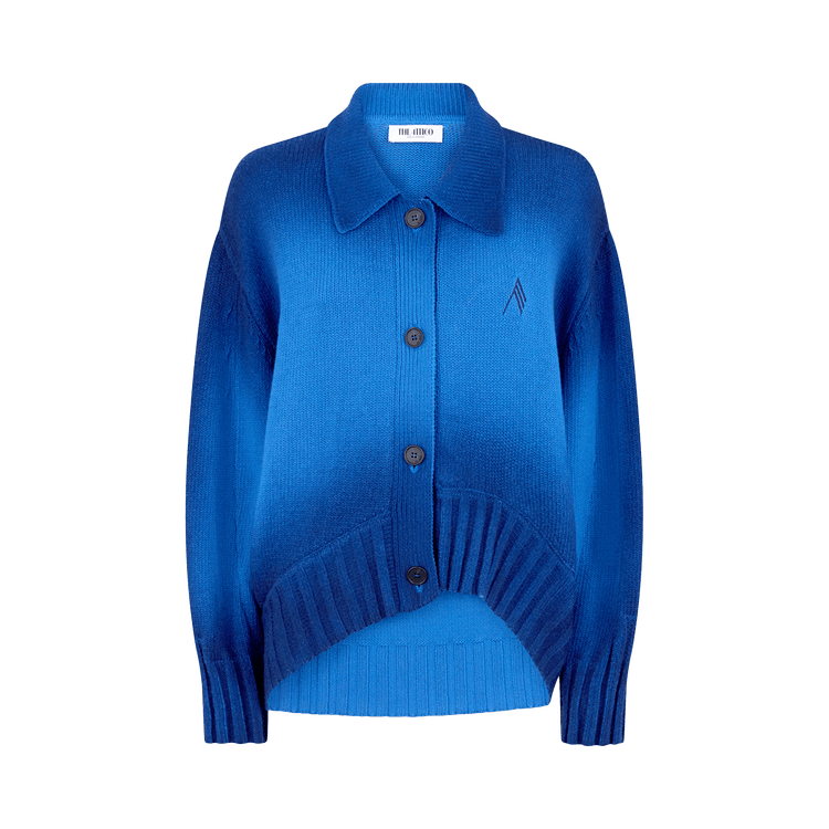 Attico Cardigan Sprayed Wool Cashmere 'Cerulean'