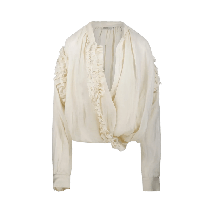 Dries Van Noten Mousseline Ramie Shirt 'Ivory'