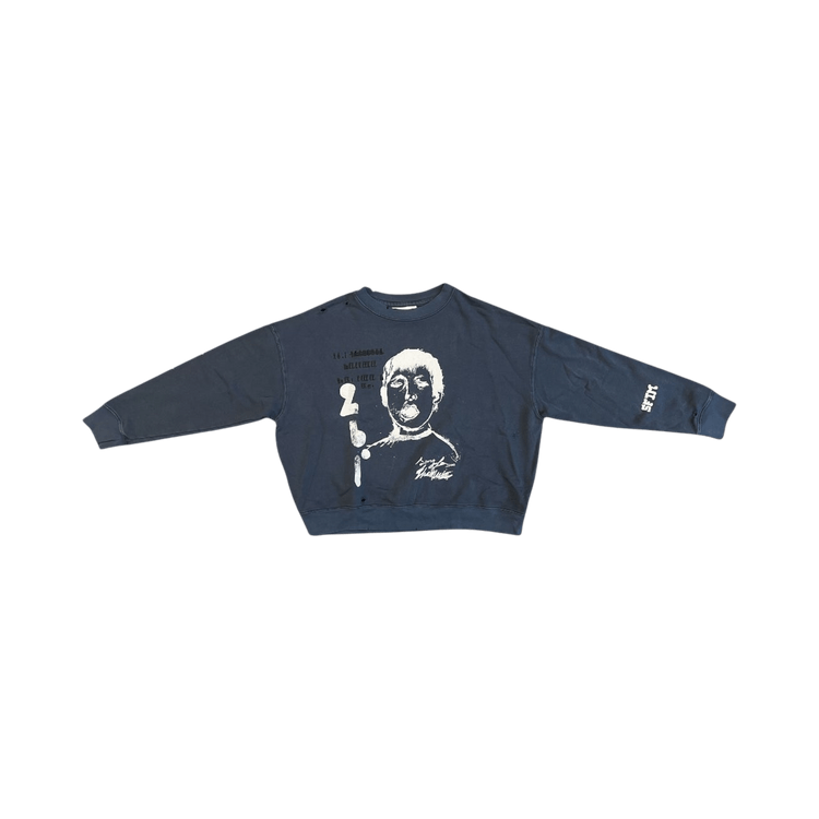 Song for the Mute Yawning Kid Relaxed Pullover 'Overdyed Navy'
